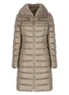 Herno Fur Collar Quilted Down Jacket In Neutral