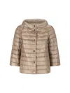 Herno Beige Nylon Down Reversible Jacket In Turtledove/chantilly