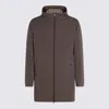 Herno Drawstring Hooded Down Jackets In Brown
