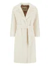 Herno Coat In Soft Alternative Fur In Neutral