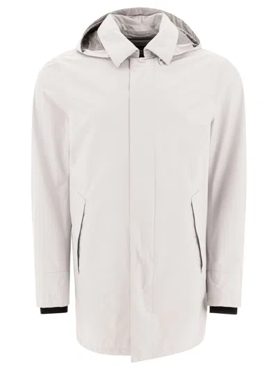 Herno Hooded Solid Coat In White