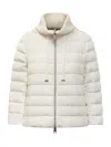 Herno Quilted With Faux Fur Puffer Coat In White