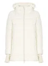 Herno White Down Jacket With Drawstring Hood In Tech Fabric Woman In White