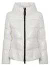Herno Padded Down Jacket With High-gloss Finish And Oversized Collar In White