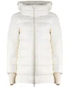 Herno White Down Jacket With Drawstring Hood In Tech Fabric Woman In White