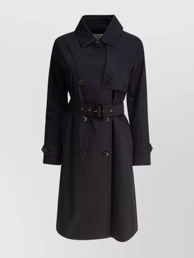 Herno Coats With Belted Waist And Double-breasted Design In Blue