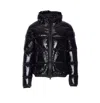 Herno Shiny Lacquer Bomber Jacket With Quilted Texture In Black