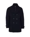 Herno Men Double Breasted Button Washington Peacoat In Black