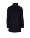 Herno Collar Shearling Removable Pockets Lateral Sleeves Long In Blue