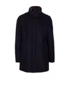 Herno Collar Shearling Removable Pockets Lateral Sleeves Long In Blue