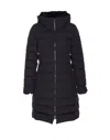 Herno Padded Hooded Long Down Jacket Zip Pockets In Black
