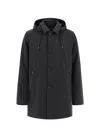 Herno Techno Lux Raincoat In Blue