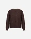 Herno Sweater In Cob Stitch Alpaca Wool In Brown