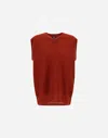 Herno Vest In Cob Stitch Alpaca Wool In Red