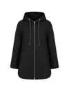 Herno Cocoon Drawstring Wool Coat In Black