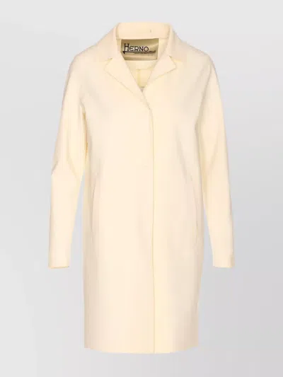 Herno Collar Front Pockets Notched Lapel Long Sleeves In White
