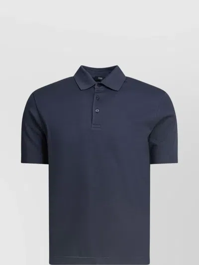 Herno Collar Ribbed Sleeves Short In Blue