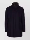 Herno Collar Shearling Removable Pockets Lateral Sleeves Long In Blue