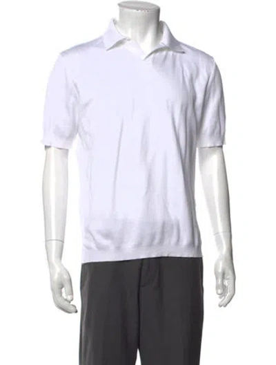 Pre-owned Herno Collar Short Sleeve Polo Shirt In White