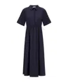 Herno Collared Drawstring Midi Dress In Blue