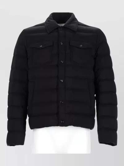 Herno Collared Neck Padded Coat Front Pockets In Black