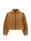 Herno Collared Quilted Jacket In Brown