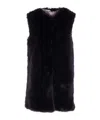 Herno Black Sleeveless Vest With Concealed Closure On The Front In Ecofur Woman In Black