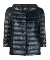Herno Collarless Quilted Jacket In Blue