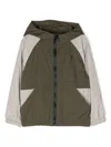 Herno Colour-block Hooded Jacket In Grey