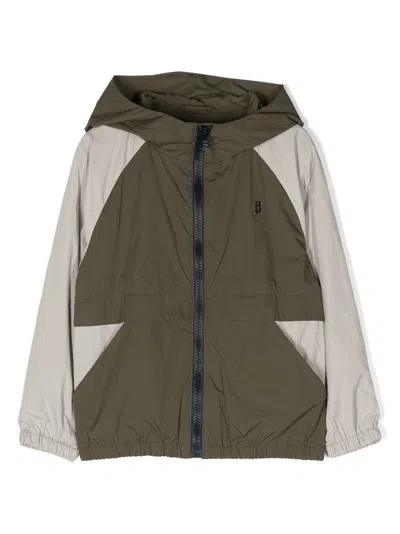 Herno Kids' Colour-block Hooded Jacket In Gray