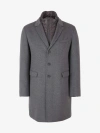 Herno Coat With Detachable Collar In Gray