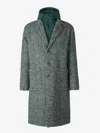 Herno Single Breasted Hooded Coat In Dark Green