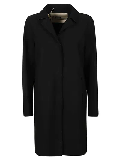 Herno Concealed Coat In Black