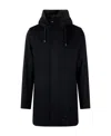 Herno Concealed-fastening Hooded Coat In Black
