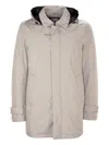 Herno Concealed-fastening Hooded Jacket In Gray