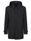 Herno Concealed-closure Classic-collar Medium Down Jacket In Black