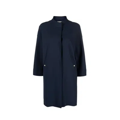 Herno Concealed-fastening Coat In Blue