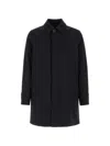 Herno Polyester Raincoat Back Vent Cuffed Sleeves Pockets In Black