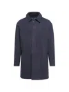 Herno Concealed-front Coat In Blue