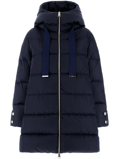 Herno Contemporary Women's Coat With Smooth Texture In Blue