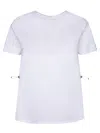 Herno White T-shirt With Drawstring And Cut-out In Cotton Woman In White