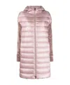 Herno Contrast-sleeve Padded Hooded Coat In Pink