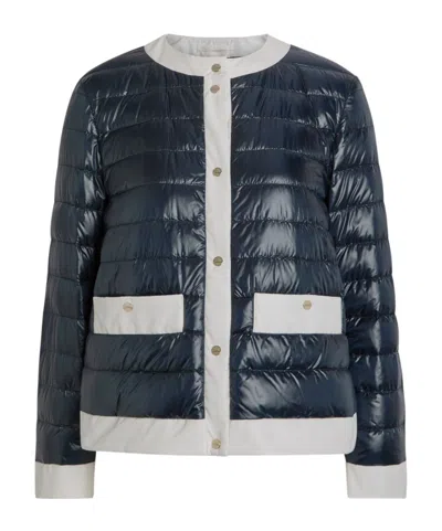 Herno Contrasting Padded Glossed Shell Jacket In Black