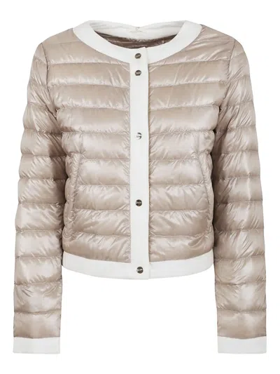 HERNO CONTRASTING-TRIM PUFFER JACKET
