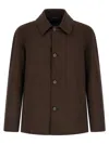 Herno Buttoned Shirt Jacket In Brown