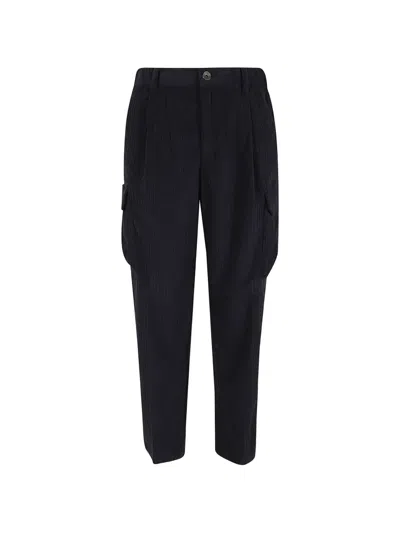 Herno Corduroy Cargo Pants In Blue