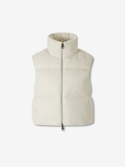 Herno Velvet Sleeveless Down Jacket In Neutral