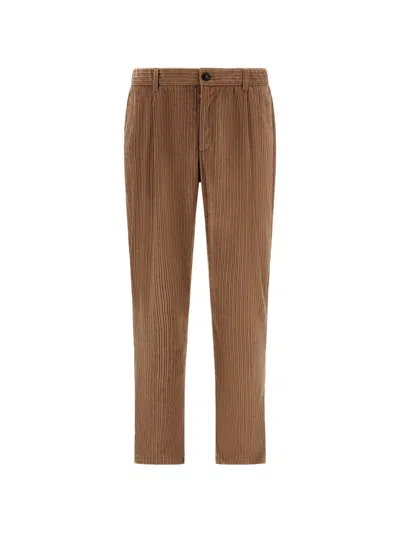 Herno Corduroy Pleated Trousers In Multi