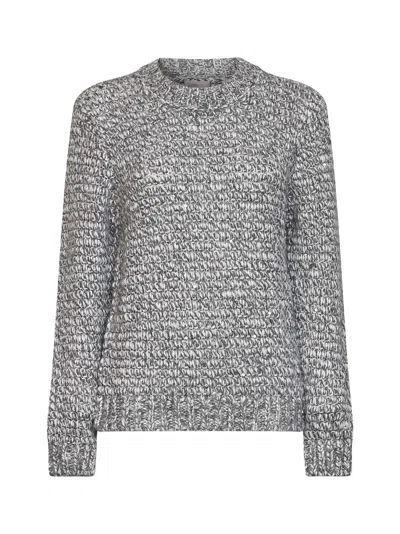 Herno Corn-stitch Lurex Sweater In Gray