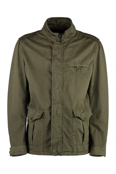 Herno Cotton And Linen Jacket In Green